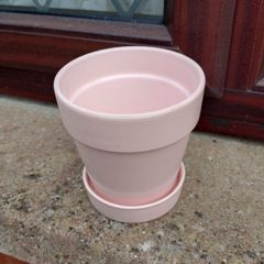 Light Pink & White Plant Pots.