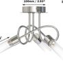 Curved Arm Ceiling Light, Ceiling Light Fittings, Metal & Glass, 3 Way Polished Chrome Flush Curved Arm Ceiling Spotlight for Living Room, Bedroom, Kitchen, and Hallway. Image 6