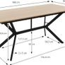 Industrial Kitchen Table with Steel Frame Height-Adjustable Screw Feet 6 People Image 2