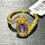 Sterling silver 925 ring with Tanzanite and Natural Cambodian Zircon Bypass Ring in Vermeil Yellow Gold Overlay Sterling Silver 1.21 Ct Image 4