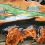 Original Artwork, Acrylic on live edge Cedar, housewarming gift, unique artwork, cabin gift, rustic art 55" x 14" Image 4