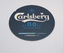 Carlsberg 0.0 : Alcohol Free - Beer Mat/Coaster