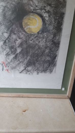 NO 6 ---Charcoal oil crayon Painting