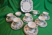 Vintage Arklow Bone China Blue Roses Tea Set | Fine Irish Porcelain with Gold Trim