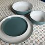 F&F HOME Aura Sea Green 12 Piece Dinner Set x 2 + Serving Bowls Image 3