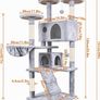 Cat Tree, 151cm Cat Scratching Post Stable Cat Tower for Large Cat, Activity Centre Cat Climbing Tree with 2 Cat House, Hammock, 4 Sisal Posts, Ladder, and Rest Place for Indoor Cat (FREE POSTAGE) Image 5