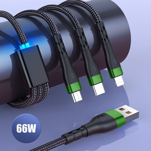 3in1 Super Charging Micro USB Type-C Lightning Fast Charger Cable Multi Port For Samsung and Apple
