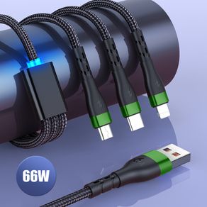 3in1 Super Charging Micro USB Type-C Lightning Fast Charger Cable Multi Port For Samsung and Apple