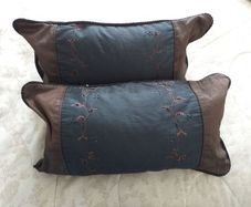 Brown & Black Beaded Cushions x 2