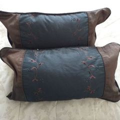 Brown & Black Beaded Cushions x 2