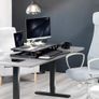 Standing 81 cm Desk Converter, Height Adjustable Riser, Sit to Stand Dual Monitor and Laptop Workstation with Wide Keyboard Tray, Black Image 7