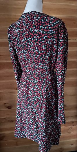 &other stories wrap around dress flowers pattern long sleeve size 12 new