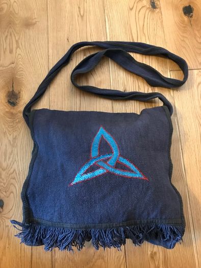 Blue Canvas Shoulder Bag