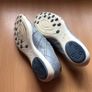 Clarks Ladies Light grey marbled effect leather slip on shoes size 7 Image 7