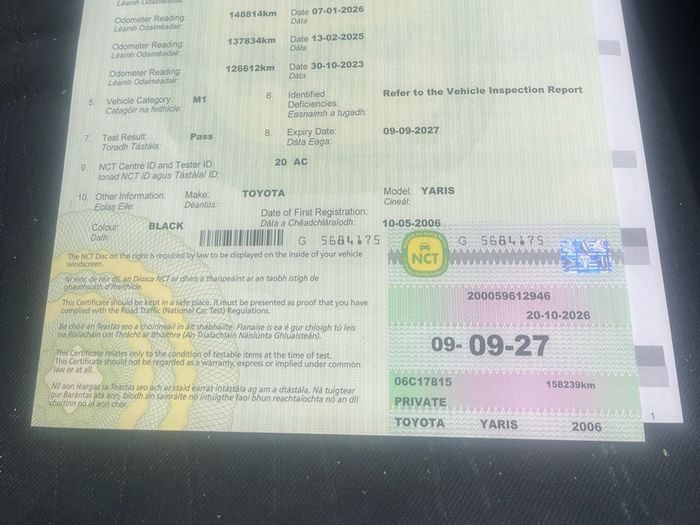 Brand new NCT 2006 Toyota Yaris