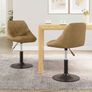 Swivel Dining Chairs 2 pcs Faux leather Brown 46 x 44 x 77.5 cm Image 2