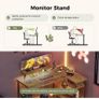 L-Shaped Desk with LED, 140x70cm Computer Desk with Monitor Stand Image 6
