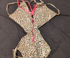 leather feel animal print babydoll