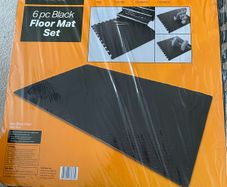 Black Floor Mat Set - 6 Tiles