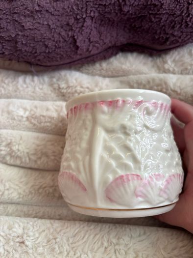 Vintage Belleek Ireland Porcelain Bedside Carafe & Tumbler Nite Set - Pristine!