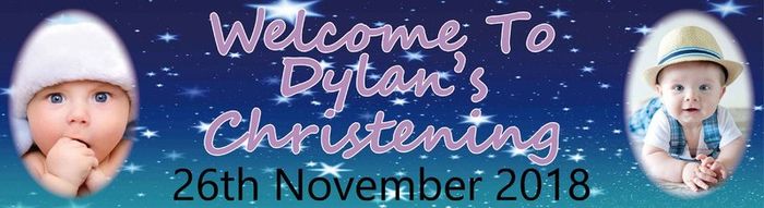 Personalized Christening Party Banner with photos