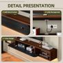 Floating TV Stand, 140cm Wall Mounted Media Console, Plywood TV Unit with 1 Door & 2 Open Cabinets,Easy Assembly for Living Room & Bedroom,Walnut and Black Image 6