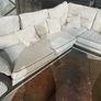 Corduroy corner sofa set with chair Image 7