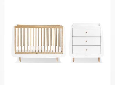 SnuzKot Skandi 2 Piece Nursery Furniture Set - Cot Bed & Changing Unit