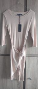 in vouge beige dress with knot size small new with tags