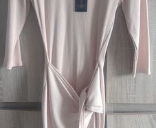in vouge beige dress with knot size small new with tags