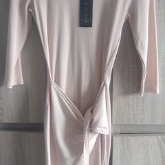 in vouge beige dress with knot size small new with tags