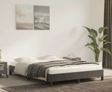Bed Frame without Mattress Dark Grey 135x190 cm Double Double Velvet
