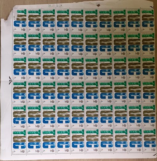 Sheets of Vintage UK Postage Stamps