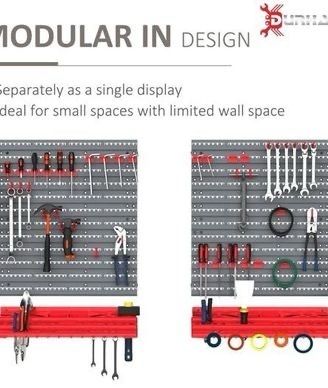 SALE 54 Pcs On-Wall Tool Equipment Holding Pegboard Home DIY Garage Organiser DIY w/ 50 Pegs 2 Shelves