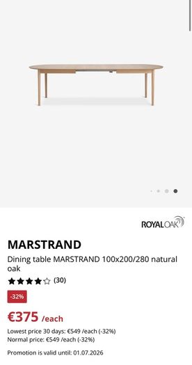 Dining table and