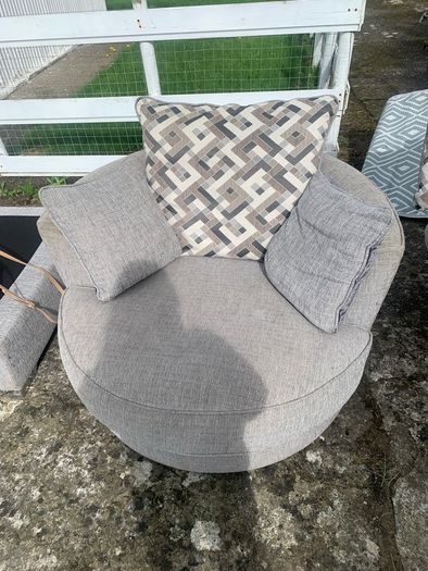 Corner Sofa with pouffe & swivel chair