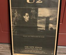 U2 Where the Streets Have No Name. Rare, original,  1987 framed poster advert