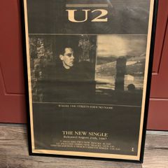 U2 Where the Streets Have No Name. Rare, original,  1987 framed poster advert