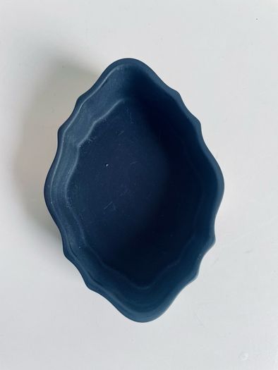 Wedgwood Black Jasperware Bowl Trinket Dish Cherub Relief Made in England