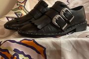 BRONX Leather Double Buckle Flats