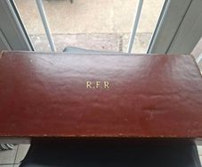 Vintage 1930's British Military Brown Leather Victor/Cheney Case  with Military items