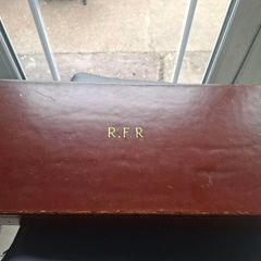 Vintage 1930's British Military Brown Leather Victor/Cheney Case  with Military items