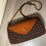 Crochet crossbody bag in chocolate colour Image 9