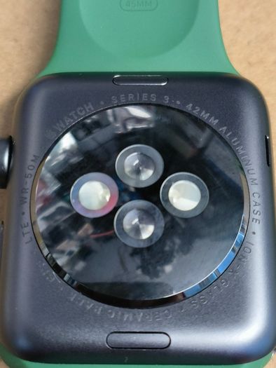 APPLE Watch Series 3 GPS LTE (Cellular) A1891- 42MM Black Aluminum Case with Green Band