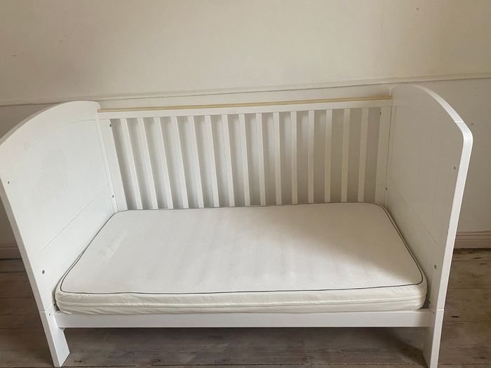 Boori Alice White Cot Bed & John Lewis Mattress