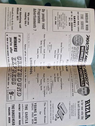 liverpool v Fulham programme
