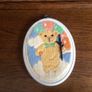 Vintage Teddy bear tapestry Oval wall hanging nursery cottagecore Image 2