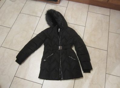 Black hooded coat    age 11/12 superwarm