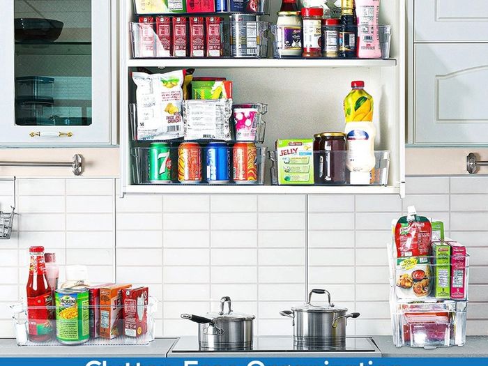 Premium Organiser Storage - Set of 8 Storage Bins (4 Large, 4 Small) Multipurpose Fridge, Pantry & Kitchen Storage, Organiser (MULTIPLE COLOURS)