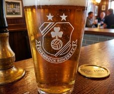 Shamrock Rovers Engraved Pint Glass